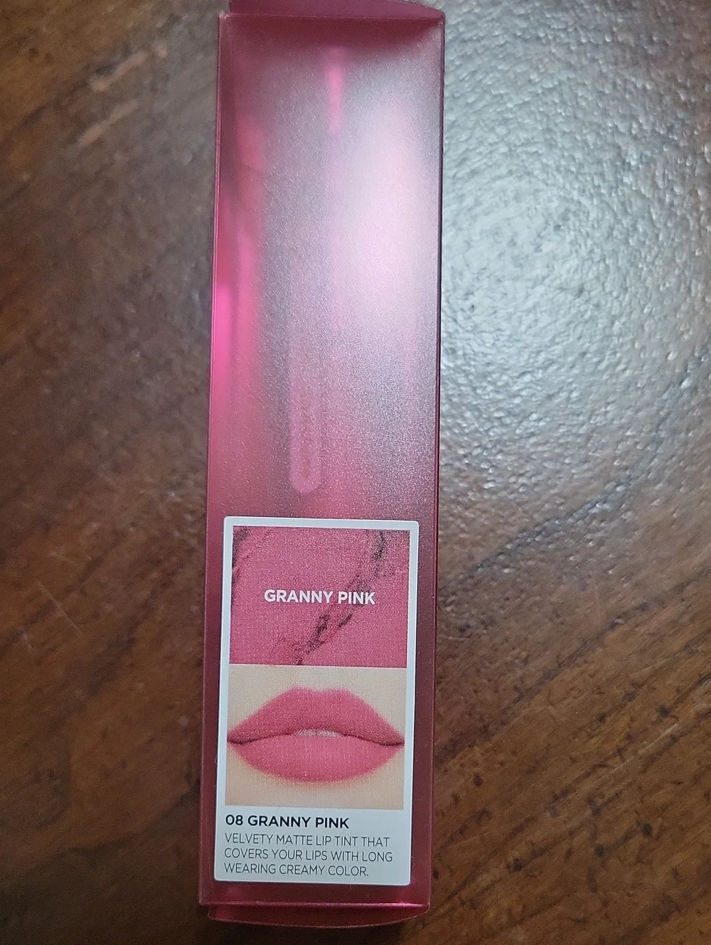 I'm meme lip silhouette matte velvet tint granny pink